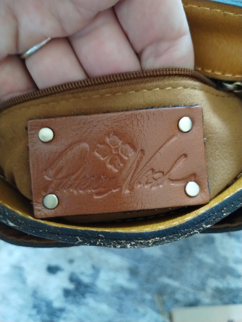 Patricia Nash Mustard Yellow Leather Crossbody - Picture 10 of 10